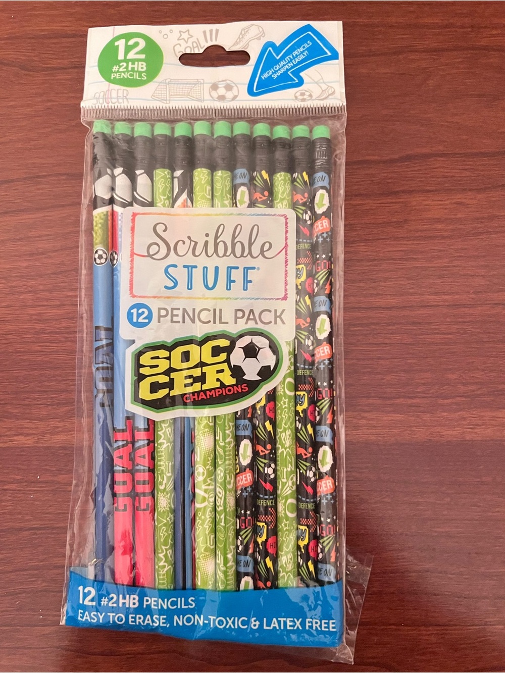 Scribble Stuff 12-Pack Pencils Soccer Theme #2HB Pencils Non Toxic NEW